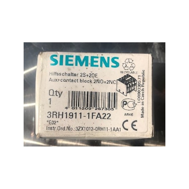 SIEMENS 3RH1911-1FA22 CONTACT AUXILIAIRE