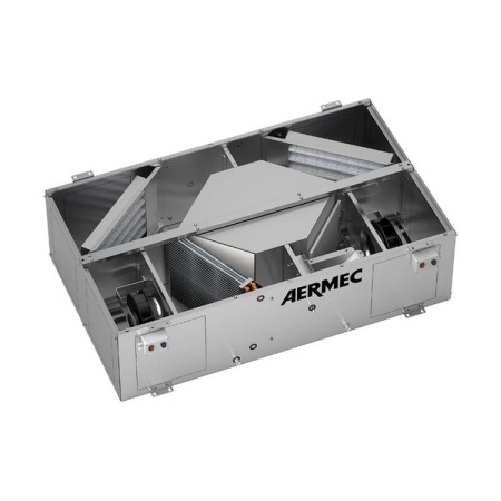 Recuperador de calor inversor RPLI050LXE Aermec + batería eléctrica flow 2