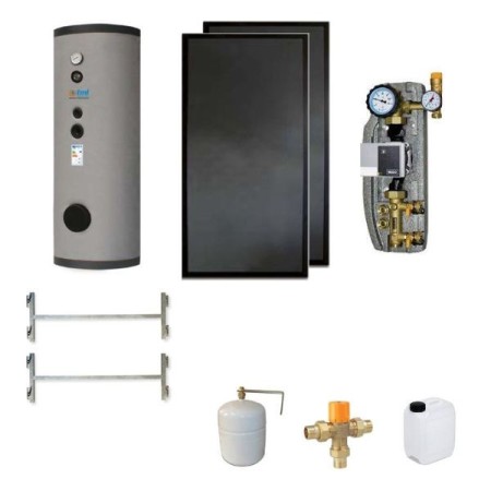 Kit SKS202CS1 Tml 2 collecteurs PTML2.6AV + 1 bouilloire de 200lt. à une bobine fixe + 1 module CS1 + accessoires