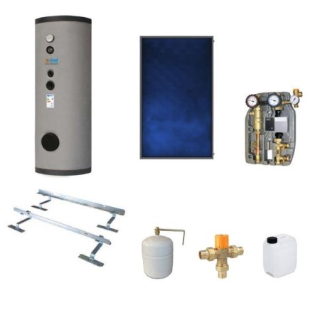 BSKS151CS2E Kit completo de circulación forzada 1 colector PBS250 Elios + 1 caldera de 150lt.  con bobina fija + 1 módulo CS2 + ELY + accesorios