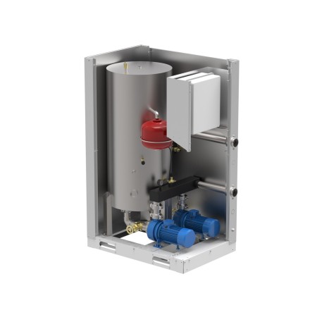 MOD-HYDRO V T 300 1P 90 Kit hidrónico externo 1 bomba con depósito de inercia de 300 litros aplicable a bomba de calor de 90kw