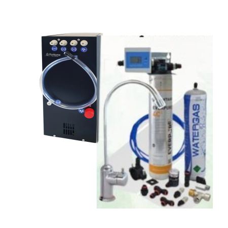 Polares 3-way undercounter chiller cold water + ambient + sparkling cold 30lt./h. Ready to use