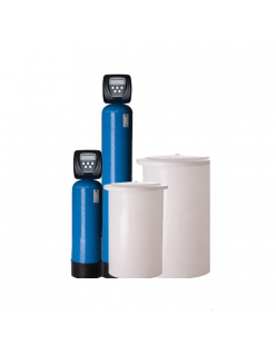 Descalcificador de agua electrónico de doble cuerpo Clack...