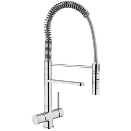 3-Wege-Spültischmischer mit separatem Wasserauslauf und Chromfeder