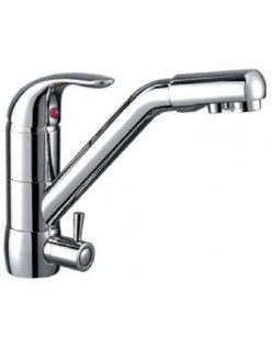 Sink mixer with 3-way connection and 2 chrome outlets