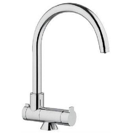 3-Wege-Spültischmischer für Fensterbank, separater Wasserablauf, chrom