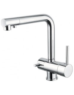 Miscelatore lavello canna alta 3 vie e 2 uscite cromo