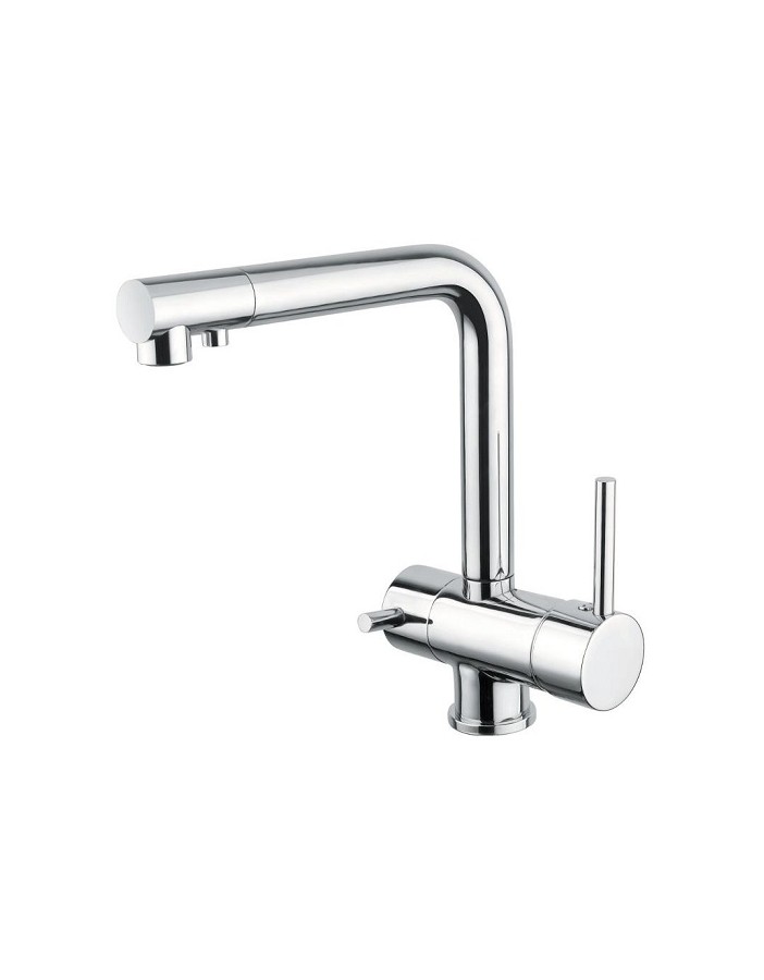 3-way high spout sink mixer with 2 chrome outlets