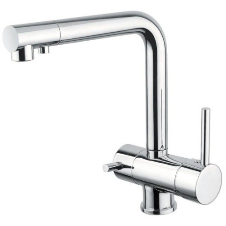 3-way high spout sink mixer with 2 chrome outlets