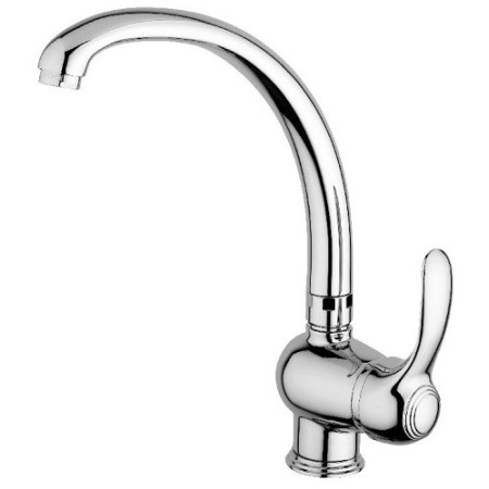 Mezclador de fregadero de barril alto cromado Flavia