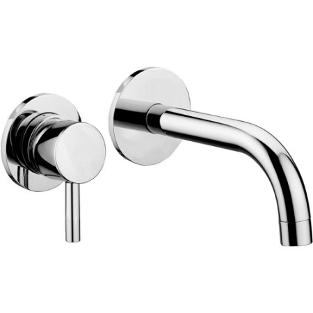 Miscelatore lavabo incasso 2 fori serie STICK c/piastra diametro 70 canna mm 175 cromo