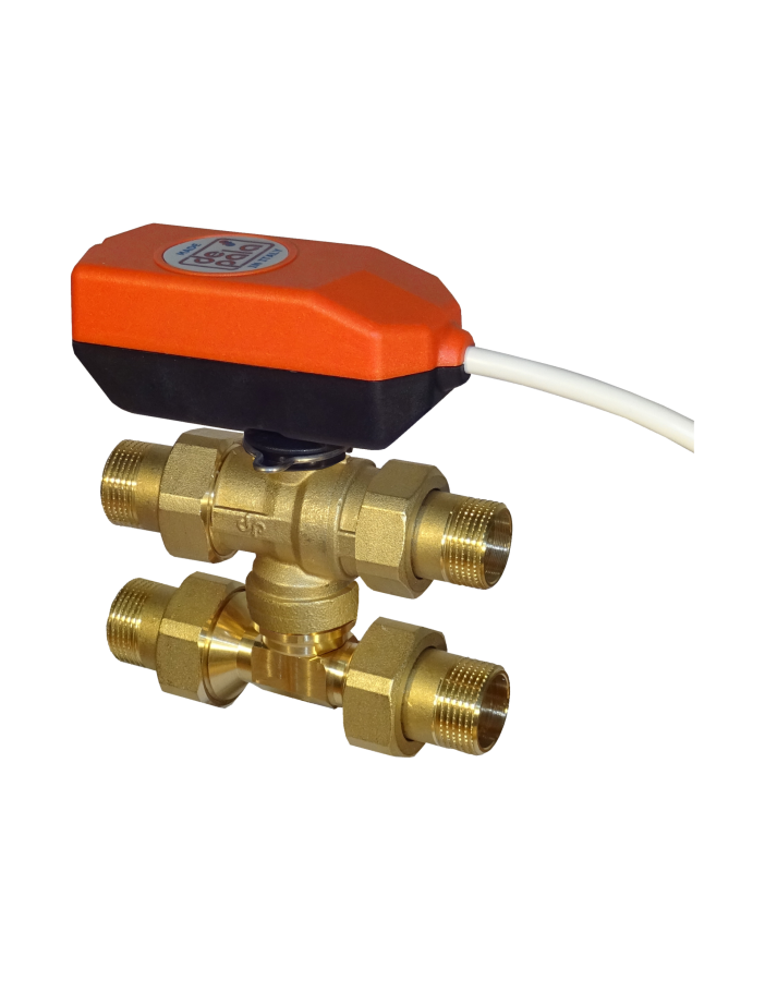 Fast ball valve 4 ways d. 1" by-pass telescopic...