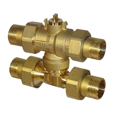 Fast valvola sfera 4 vie d. 1" by-pass interasse telescopico 52-60mmc/motore 3 fili 1 contatto ausiliario ap 12" 230vac