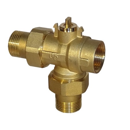 Válvula rápida desviador lateral de 3 vías d. Tipo 1/2" todo/nada conexiones hembra/unión c/motor 2 hilos 1 contacto auxiliar ap 12" 24vac