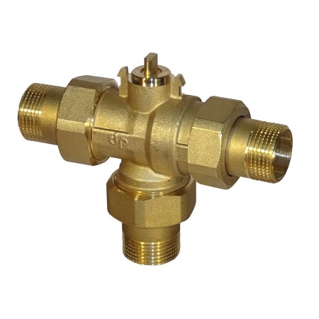 Schnelles 3-Wege-T-Ventil d. 1" Typ All/Nothing Anschlüsse Verschraubung mit Motor 2 Drähte 1 Hilfskontakt AP 12" 24VAC