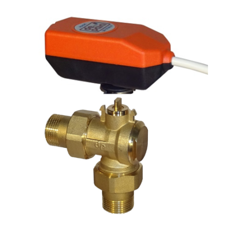 Schnelles Eckventil d. 3/4" Typ All/Nothing Anschlüsse Verschraubung mit Motor 3 Drähte 1 Hilfskontakt AP 12" 230VAC