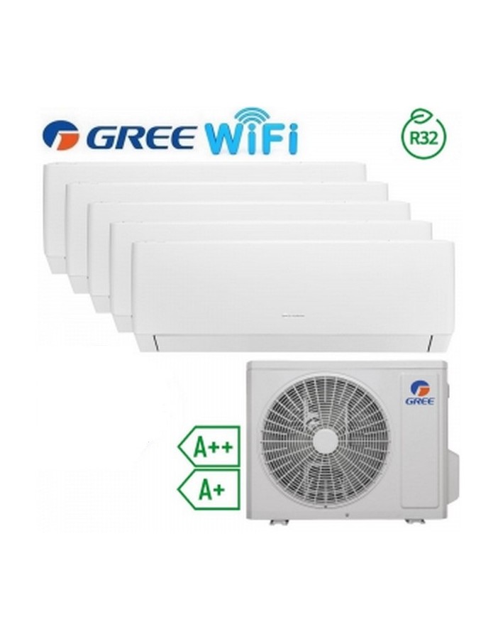 Gree PULAR Penta split 9000+9000+9000+12000+12000btu wifi A++/A+ R32 con unità esterna da 42000btu