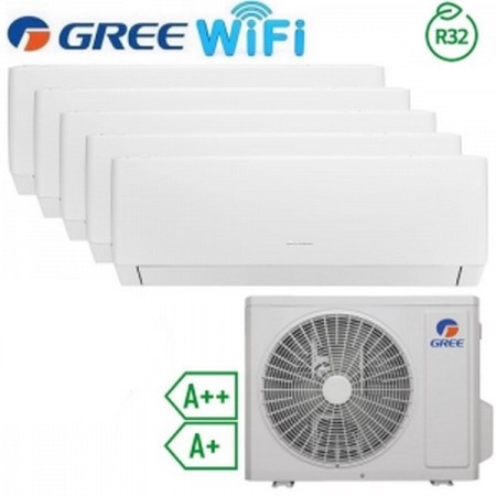 Gree PULAR Penta split 9000 + 9000 + 9000 + 12000 + 12000btu wifi A ++ / A + R32 con unidad exterior de 42000btu