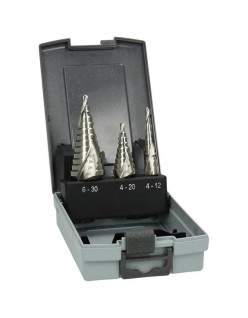 Hikoki kit 3 spiral step cutters hss d.4-30mm