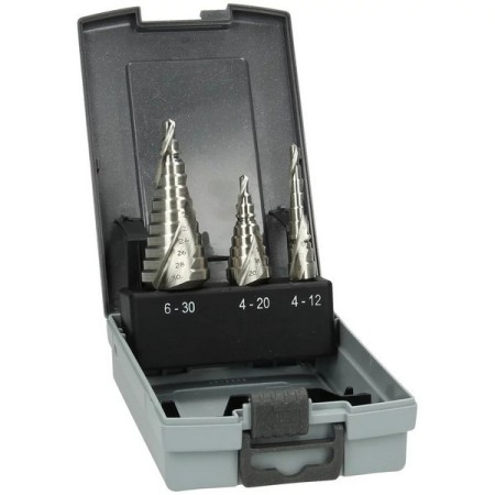 Hikoki kit 3 cortadores escalonados en espiral hss d.4-30mm