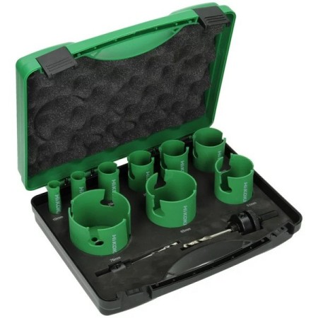 Hikoki kit of 9 multi-material cup saws for electricians