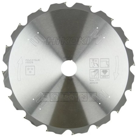 Cuchilla Hikoki x fibrocem d.250 16d espesor 2.2