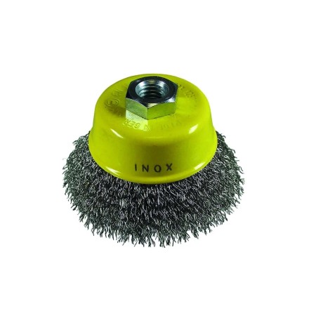 Hikoki gobelet brosse fil ondulé d.75 x acier inoxydable