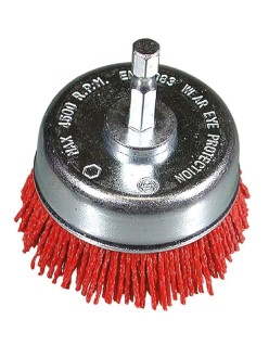 Hikoki spazzola tazza nylon red d.75mm hex1/4