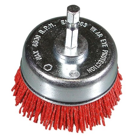 Hikoki spazzola tazza nylon red d.75mm hex1/4