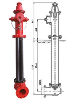 Bocciolone 066/FM Bouche d’incendie hors-sol « C » DN150 D.1060mm