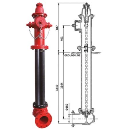 Bocciolone 066/FM Hidrante Aéreo "C" DN150 D.1060mm