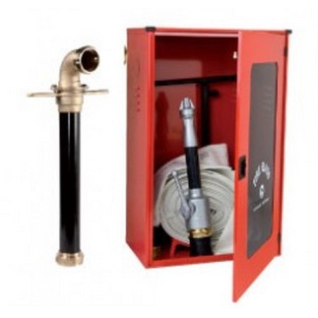 Bocciolone 2/l Boîte de bouche d’incendie enterrée extérieure DN70 + tuyau l.25m bn