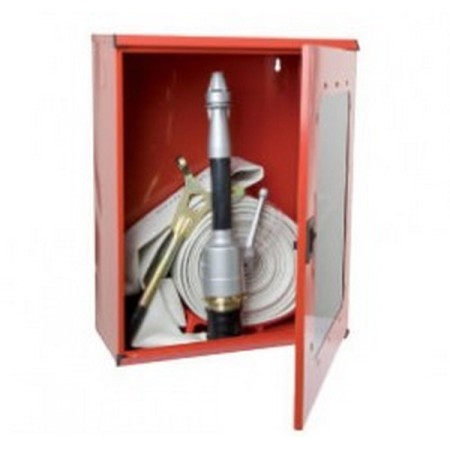 Bocciolone 2/m hidrante exterior sobre suelo DN70 + manguera l.25m rojo