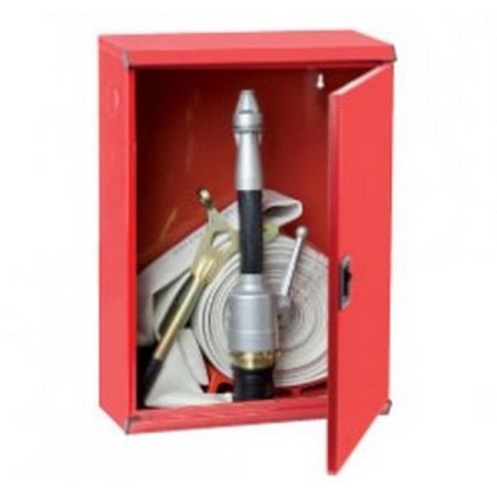 Bocciolone 2/mp borne d’incendie hors-sol extérieure DN70 + tuyau l.25m rouge