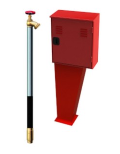 Bocciolone 2/ra Wandhydranten-Kastenhahn + Stehleuchte L.20m + Longjet d. 13