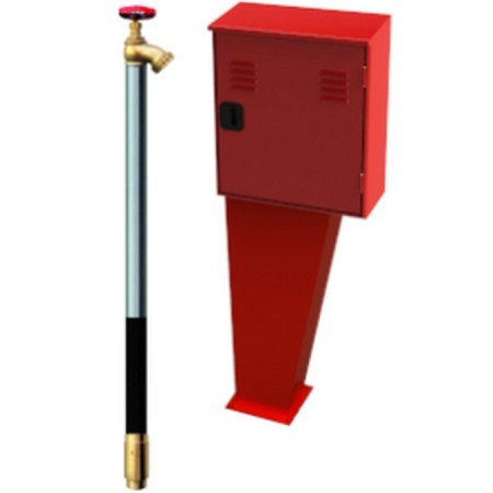 Bocciolone 2/ra cassetta idrante parete rubinetto+piantana l.30m+longjet d. 13