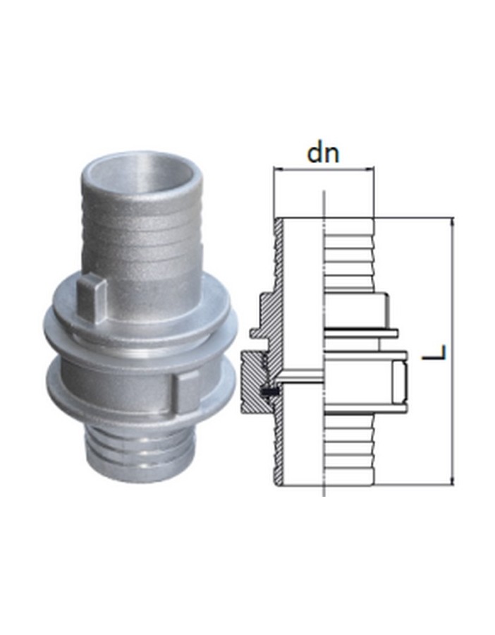 Raccord Bocciolone 20 « c » DN45 UNI804