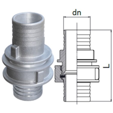 Bocciolona 20 racor "c" DN45 UNI804