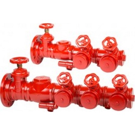 Bocciolone 205/B Horizontale Förderpumpen-Anschlusseinheit + 3 Hydranten DN100