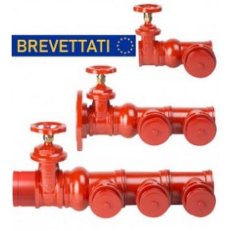 Unité de raccordement de pompe Bocciolone 205/d avec refoulement rainuré + 2 raccords dn3"