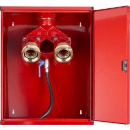 Cassette Bocciolone 206 avec raccord à 45° pour colonne sèche en acier inoxydable DN70