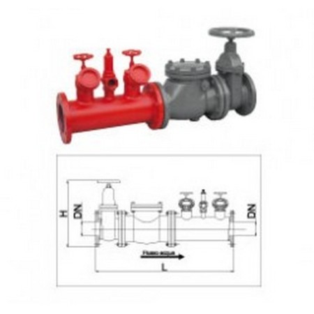 Bocciolone 40/c horizontale Linie Feuerwehrfahrzeug-Anschlusseinheit + 4 Hydranten DN150