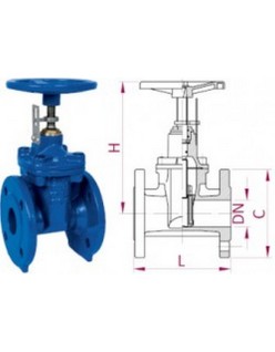 Bocciolone 408 Schieber Flachkörper + Öffnungsanzeiger DN150