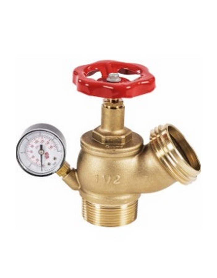 Bocciolone 5/m Hydrantenhahn DN45X1.1/2" Gas mit Manometer