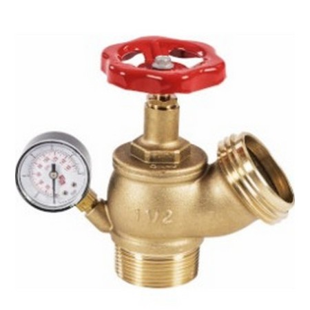 Robinet de bouche d’incendie Bocciolone 5/m DN45X1.1/2" Gaz avec manomètre