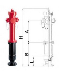 Bocciolone 66/A Aboveground Hydrant "C" DN50 2xdn45+Fire Engine DN70 P.700