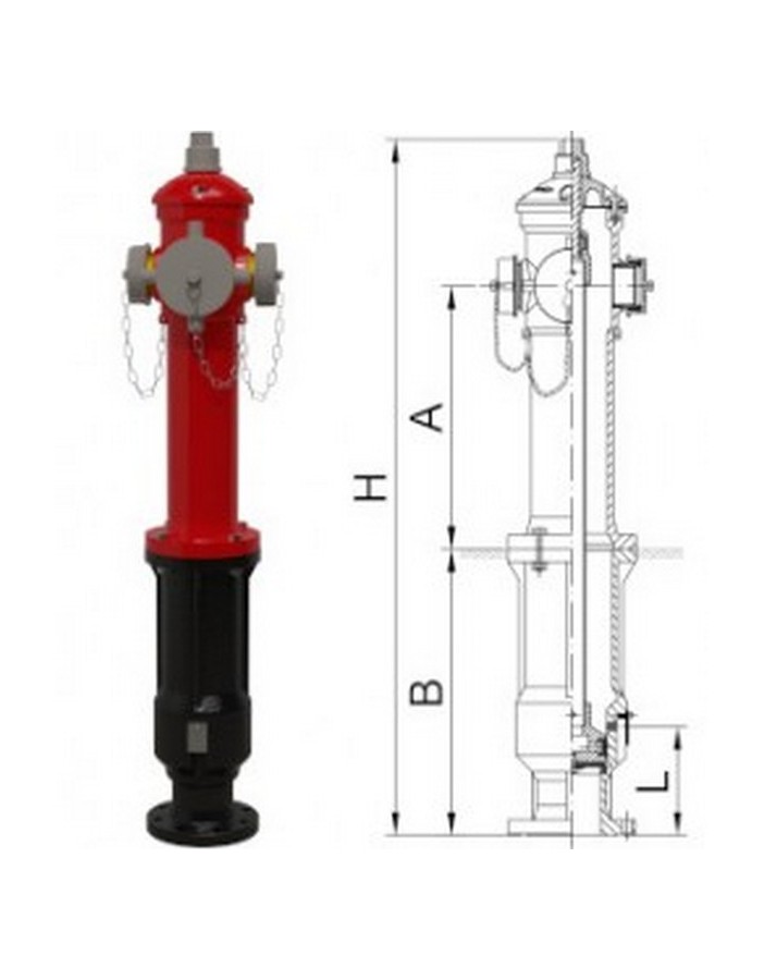 Bocciolone 66/b Aufflurhydrant "A" DN80 2XDN70+LÖSCHFAHRZEUG DN100 P.960