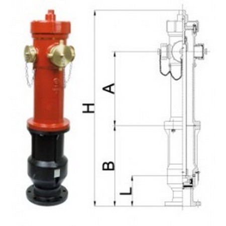 Bocciolone 66/c Bouche d’incendie hors-sol « A » DN150+Camion de pompiers DN100 P.985