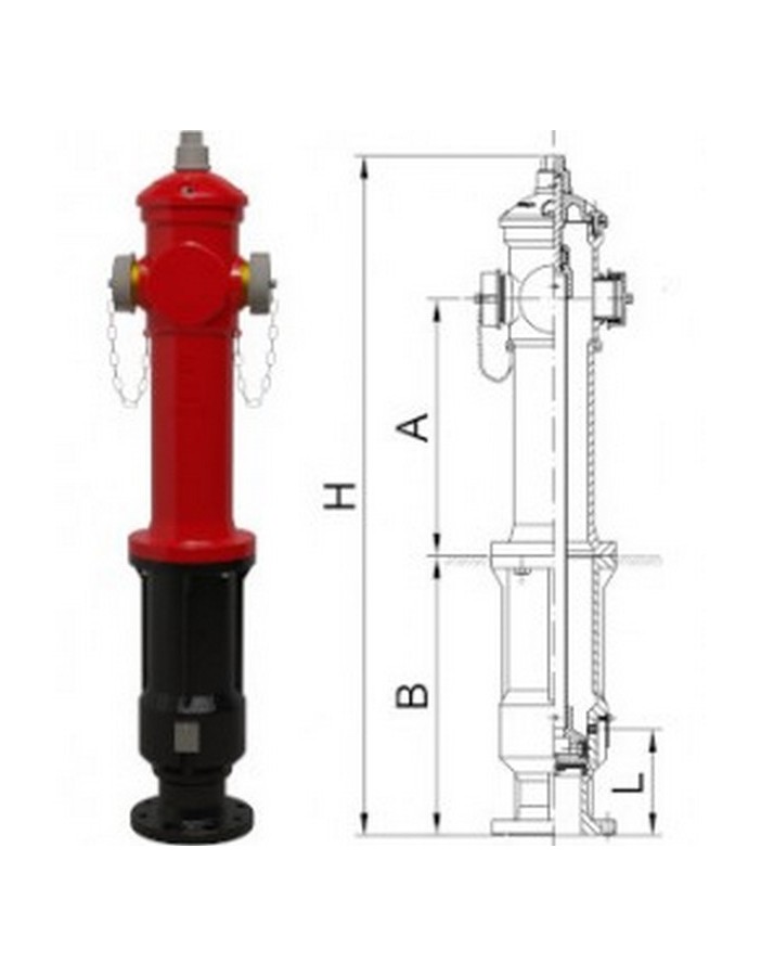Bocciolona 66/d Hidrante de superficie "A" DN100+Camión de bomberos DN100 P.500