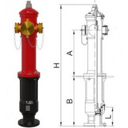 Bocciolone 66/d Bouche d’incendie hors-sol « A » DN100+Camion de pompiers DN100 P.700